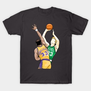 Kareem Abdul Jabbar vs Larry Bird // 33 vs 33 // Drawing Style T-Shirt